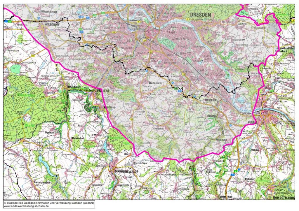 Karte_Beobachtungsgebiet - Rabenau in Sachsen