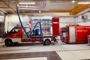 Ansicht neues Wechselladerfahrzeug Feuerwehr Rabenau