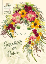 Deckblatt mit Gesicht aus Blüten und Blättern