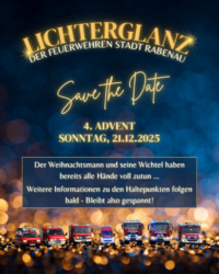 Vorankündigung Lichterglanz der Feuerwehren 21.12.2025 Rabenau