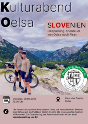 Slovenien. Ein Bikepackingabenteuer von Oelsa nach Piran am 09.09.2025 um 19:00 Uhr im Haus des Gastes Oelsa