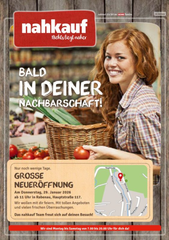 Neu-Eröffnung Nahkauf Oelsa am 29.01.2026 um 11 Uhr in Oelsa, Hauptstr. 117