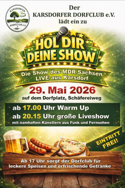MDR-Liveshow Hol Dir Deine Show in Karsdorf am 29.05.2026