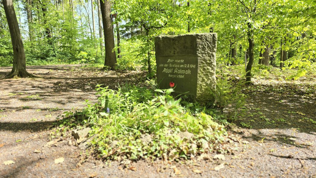 Adolf Kalwak-Denkmal im Poisenwald am Marktsteig Rabenau-Obernaundorf